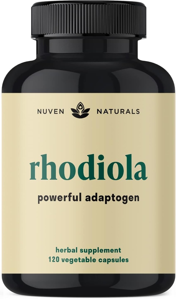 Rhodiola Rosea 600 mg | 60 porcións | Suplemento Rhodiola Ultra Potent con 3% Salidroside e 1% Rosavins para soporte ao estrés, soporte ao humor e enerxía - Adaptóxenos para Calm & Focus - Gluten Free & Non-GMO