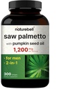 NatureBell Saw Palmetto with Pumpkin Seed Oil 1,200 mg Per Serving, 300 Softgels – 2-in-1 Saw Palmetto for Men – 100 Day Supply – Non-GMO, Gluten Free