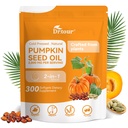 Pumpkin Seed Oil with Saw Palmetto Capsules - Cold Pressed Pure Virgin Oil 300 Softgels for Men & Women Supports Hair, Urinary, Bladder, Prostate Health - Essential Fatty Acids & Phytosterols, Non-GMO