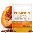 Pumpkin Seed Oil with Saw Palmetto Softgels, Cold-Pressed with Essential Fatty Acids & Phytosterols, Prostate Support Supplement for Men, Urine Balance, No Burps, Non-GMO, Gluten-Free, Pure & Natural