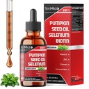 Pumpkin Seed Oil Supplement - Liquid Drops 9in1 with Selenium, Biotin, Vitamin E, Zinc, Omega 3, Cranberry, Curcumin, and Corn Silk - 30ml 1 Fl Oz