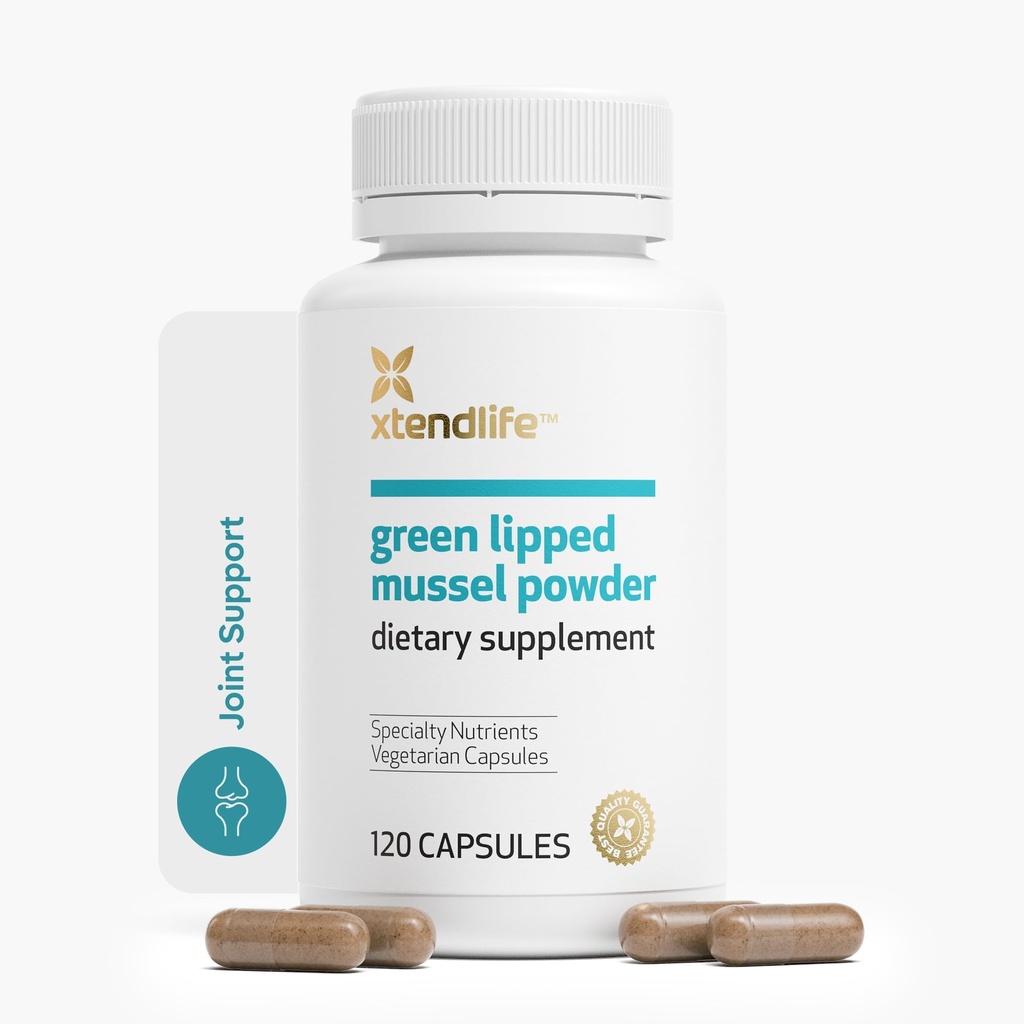 Xtendlife Green Lipped Mussel Supplement – 2400mg Joint Support Formula with Omega‑3 Fatty Acids – New Zealand Sourced Mussel Powder for Mobility & Flexibility – 120 Capsules, 30 Day Supply