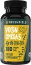 Vegan Omega 3 DHA: Alger Oil, Mest Anmeldt, Carrageenan Free, Sustainable, Testet, Ingen Heavy Metals, Fish Oil Alt, Plantebaseret Omega. Understøtter hjerte, hjerne, fælles sundhed m / DPA