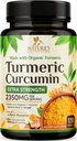 Turmeric Curcumin Supplement 2350mg - 95% Curcuminoids with Organic Turmeric & Ginger, BioPerine Black Pepper for Best Absorption, Nature's Vegan Joint Support, Non-GMO, Bottled in USA - 120 Capsules