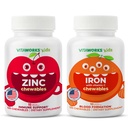 Kids Zinc 15mg Chewables + Iron 10mg + Vitamin C Chewables Bundle