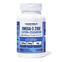 Oceanblue Omega-3 2100mg with Lutein & Zeaxanthin for Eye, Brain, & Heart Health Support | Wild Caught Triple Strength Fish Oil Supplement with DHA & EPA | Orange Flavor, 90 softgels, 1 Month Supply