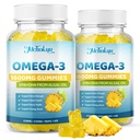 Vegan Omega-3 Gummies 1600mg EPA & DHA from Algal Oil, Fish Oil Alternative for Adults & Kids, Omega 3 Supplement with Vitamin D3 K2 for Brain, Eye & Immune Health Sugar Free Pineapple, 120 Count
