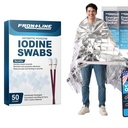 Iodine Swabs 50 Count Mylar Blanket 4 Pack Bundle | Emergency Supplies First Aid Antiseptic Prep Kit with Thermal Survival Blankets for Travel Camping Disaster Preparedness