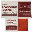 10% Povidone Iodine Prep Pads - 120 Iodine Swabs, Individually Wrapped - First Aid Antiseptic for Cleaning and Keeping Skin Clean