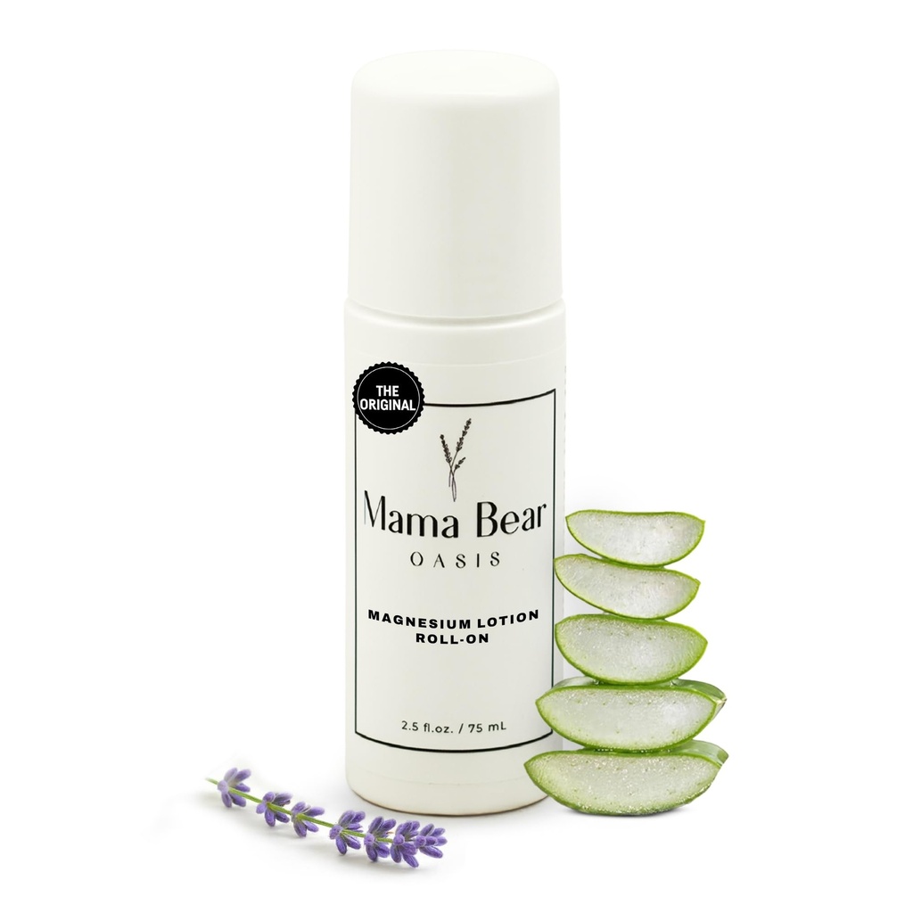 Mama Bear Oasis Roll On - Fast Absorbing & Quick Drying Magnesium Roll On, Aloe Vera - Gentle & Non-Greasy Rub for Easy Application