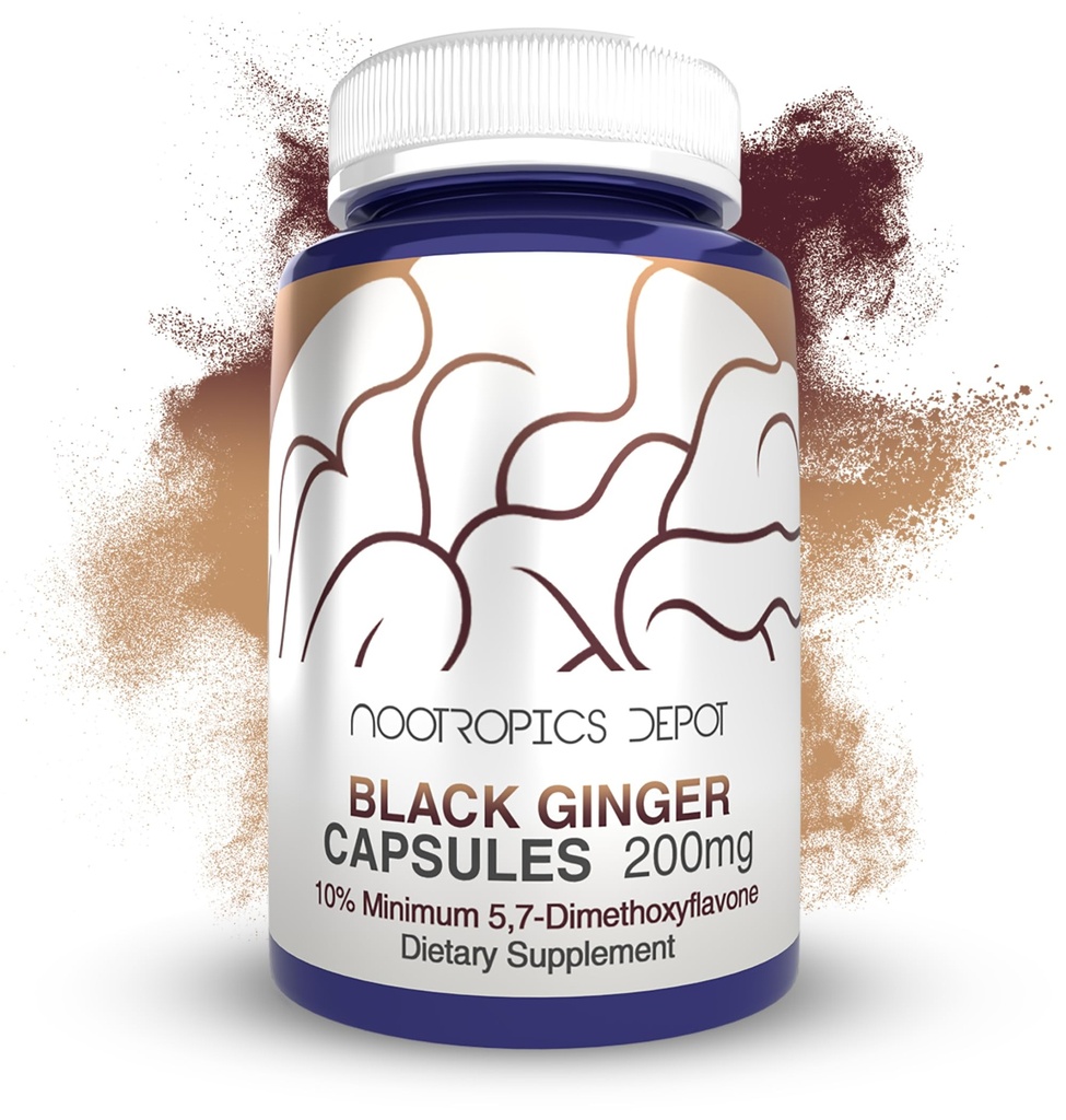 Nootropics Depot Black Ginger Extract Capsules | 10% 5,7-dimethoxyflavone | 60 Count