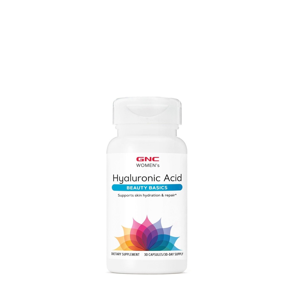 GNC Women's Hyaluronic Acid, Skin Hydrating Daily Supplement, Supports Moistureand Joint Health, 30 Capsules