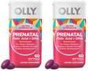 OLLY Ultra Strength Prenatal Multivitamin Softgels, Supports Healthy Growth, Brain Development, Iron, Folic Acid, DHA, Vitamins C, E, 30 Day Supply-60 Count (Pack of 2)