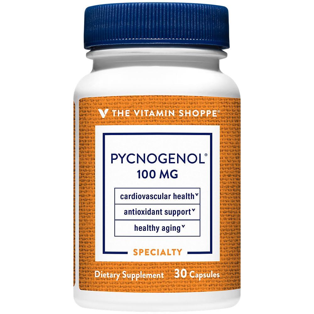 The Vitamin Shoppe Pycnogenol 100mg Antioxidant that Supports Cardiovascular, (30 Capsules)