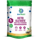 BioTrust Keto Elevate - C8 MCT Oil Powder - Ketogenic MCT Coffee Creamer, Keto Coffee Creamer - Clean Energy, Mental Focus, Clarity -100% Caprylic Acid MCT Powder, Non-GMO(French Vanilla, 20 Servings)