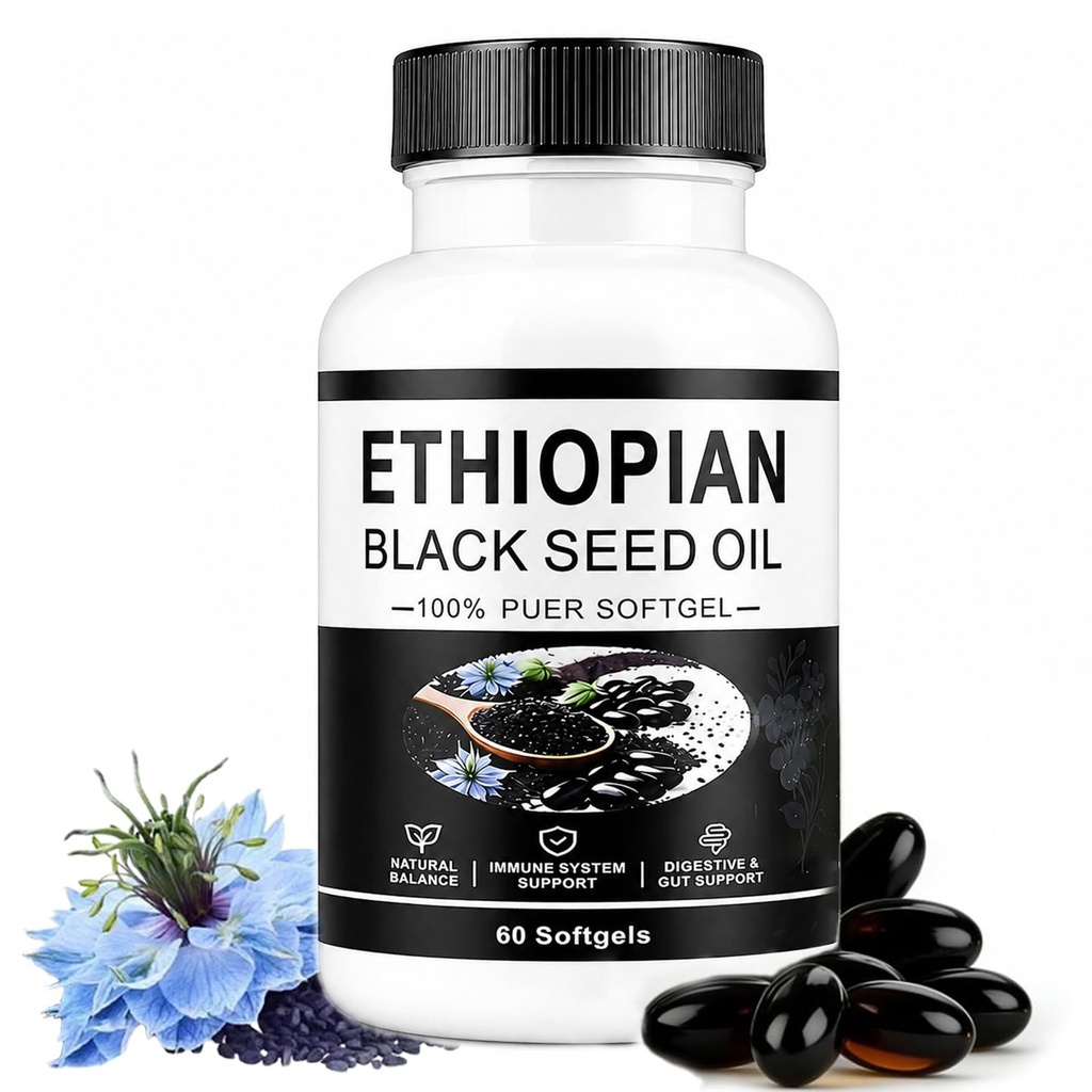 Ethiopian Black Seed Oil,Non-GMO, Gluten-Free,60 (1pc)