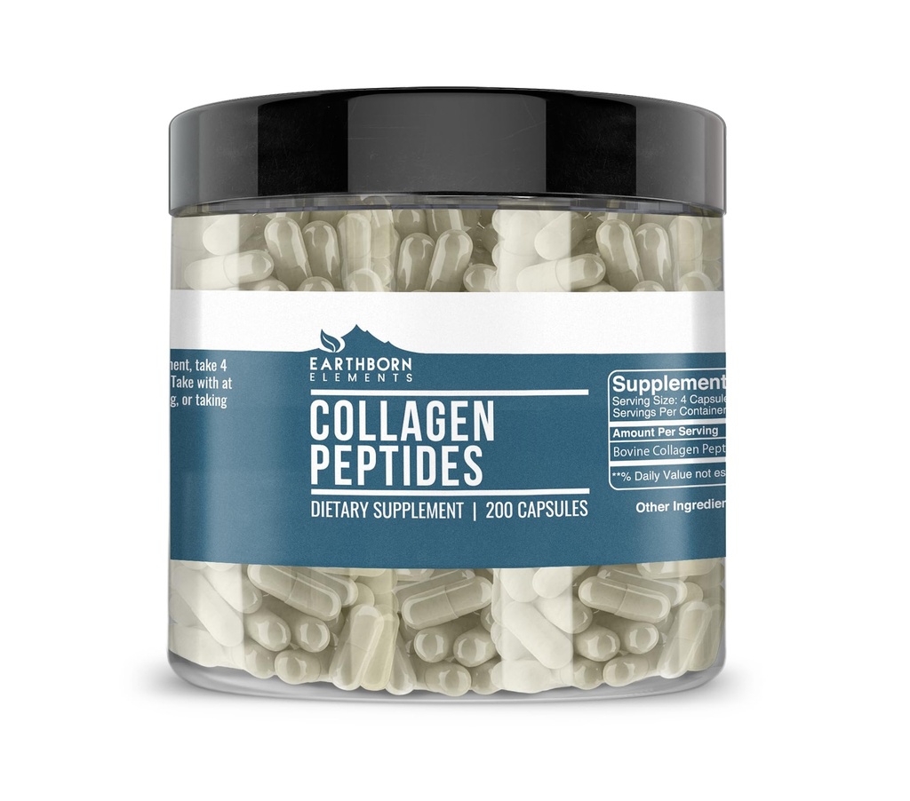 Earthborn Elements Collagen Peptides, Grass-Fed, Pasture-Raised Collagen Peptides by (200 Count (Pack of 1))