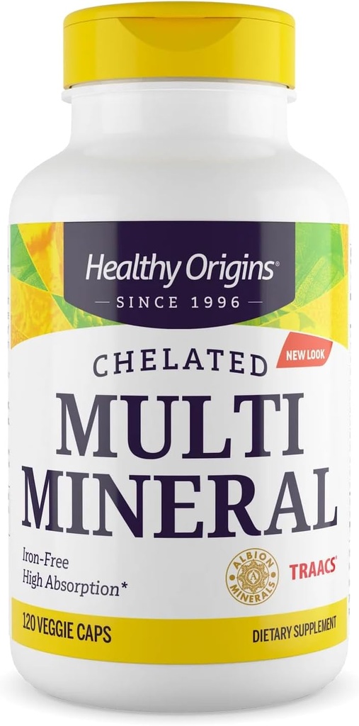 แหล่งที่มาด้านสุขภาพ Chelated multiple Meral (Albion Minerals, bibravailable, Non-GMO, Gluten Free), 120 Vegie Caps