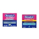 Benadryl Liqui-Gels Antihistamine Allergy Medicine & Cold Relief, Dye Free, 24 ct & Allergy Plus Congestion Ultratabs with Diphenhydramine