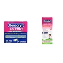 Benadryl Liqui-Gels Antihistamine Allergy Medicine & Cold Relief, Dye Free, 24 ct & Children's Dye-Free Allergy Liquid Medication