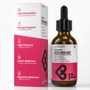 B12 B6 B1 Vitamin Liquid Drops for Women, Sublingual, Vitamin Complex - B12 Methylcobalamin for Energy, Brain, and Heart Support - 5000 mcg, Raspberry, Vegan, 2 fl oz