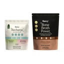 SAVVY Bone Broth Power Chocolate Protein Powder, 23g Protein, 12g Collagen & Recharge Electrolyte Powder, Sugar Free Hydration Drink with Sodium, Magnesium, Potassium (Variety (Lemon + Watermelon))