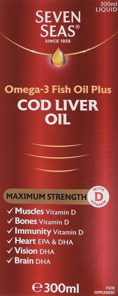Seven Seas Extra High Strength Pure Cod Liver Oil 300ml