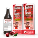 Emulsión de Escocia Cod Liver Oil with Vitamins A, D, E, B1 - Natural Cherry Flavor Fish Oil Omega-3 Dietary Supplement for Immune Support & Growth - Essential Nutrients - 6.5 oz (2-Pack)