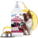 Happy Jack Cod Liver Fish Oil for Dogs Skin and Coat Supplement, Brain, Eyes, Bones, Hip, Joint, Heart & Immune System Health, Energy Booster (16 oz), Omega 3 with EPA & DHA, Vitamin A & D