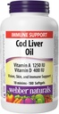 Webber Naturals Cod Liver Oil 1250 IU/100 IU · Vitamin A and D, 180 Softgels