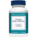 The Vitamin Shoppe Norwegian Cod Liver Oil, Natural Rich Source of Vitamins A & D, Natural Source of Omega-3s, Supports Heart & Brain Health (240 Softgels)