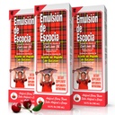 Emulsion de Escocia Cod Liver Oil Liquid with Vitamins A, D, E & B1, Omega-3 Fish Oil Supplement for Kids & Adults, Supports Immune & Bone Health, Cherry Flavor, 6.5 Fl Oz Bottles, 3-Pack