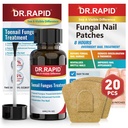 Toenail Fungus Treatment Extra Strength - 30mL Toenail Fungus Treatments Liquid & 20 Fungal Nail Patches Nail Repair for Damaged Nails, for Fungi Nails, Athletes Foot - Nail Care Kit