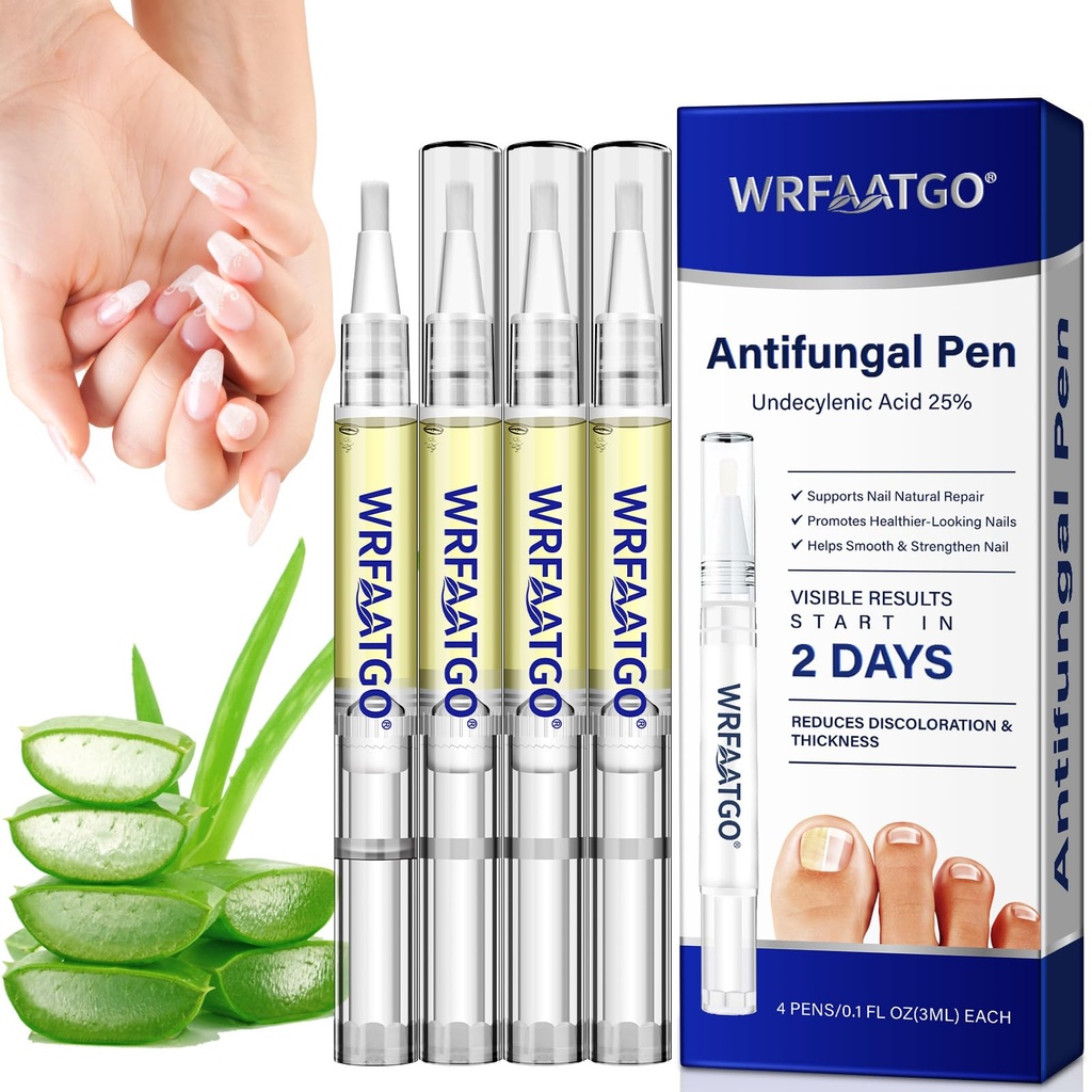 Toenail Fungus Pen, Toenail Fungus Treatment Extra Strength, 25% Undecylenic Acid for Fingernails & Toenails, Toe Nail Treatment, 4PCS Fungal Nail Care Pen with Tea Tree Oil & Oregano Oil