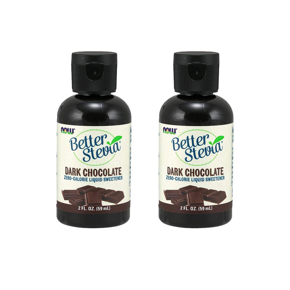 NOW Foods, Better Stevia Liquid, Dark Chocolate, Zero-Calorie Liquid Sweetener, Low Glycemic Impact, Certified Non-GMO, 2-Ounce (2 Pack)