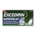 Excedrin Rapid Relief Caplets, 500mg Acetaminophen, Fast Pain Relief in 15 Minutes, 160 Count​