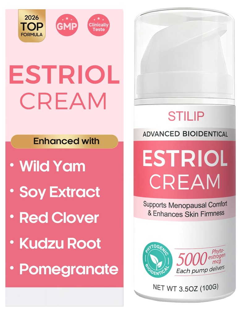 STILIP Estrogen Cream for Women–Estriol Cream for Women Menopause Support, Hydrating Phytoestrogen Moisturizer with Pueraria Mirifica & Soy Isoflavones, Firms Skin and Hormone Balance, 3.5 oz