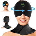 Migrén Relief Cap & Neck Ice Pack Wrap Set - Levegő Fejfájás Relief Cap és Vad Hideg Pack - Hot and Cold Compress Products for Head and Cervical - Stressz, másnaposság és Puffy Eyes
