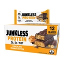 JUNKLESS Chocolate Peanut Butter Protein Bars | 15g Protein, No Added Sugar, High Fiber, Gluten Free | Healthy Snack for Kids & Adults | 12 Bars