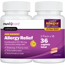 NUVICARE Fexofenadine 180mg 24 Hour - Fexofenadine Hydrochloride 180 mg Antihistamine for Allergy Relief, Hives, Runny Nose, Itching, Compare to Allegra 24 Hour Non Drowsy Allergy Medicine (2 Pack)