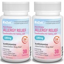 RXZELL Allergy Relief | Fexofenadine HCl 180mg, 24-Hour Antihistamine, Non-Drowsy (30 Count (Pack of 2))