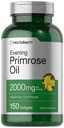 Horbäach Evening Primrose Oil Softgels | 2000 mg | 150 Pills | Cold Pressed, Hexane Free Supplement with GLA | Non-GMO, Gluten Free