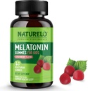 NATLO Melatonin Gummies cho Trẻ em không-GMO, Gluten- Free, Soy Free - Soy Free - dâu tây - phụ ngủ nhẹ - 60 rau rút