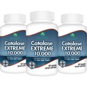 Best Earth Naturals Catalase Extreme Supplement 10,000 with Saw Palmetto, Biotin, Fo-Ti, PABA - Hair Supplements for Strong Hair - 180 Capsules - Pack of 3 (90-Day Supply)