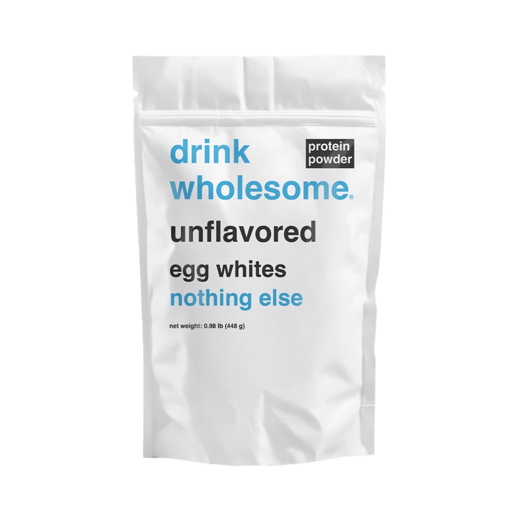 drink wholesome Unflavored Egg White Protein Powder for Sensitive Stomachs | Minimally-Processed, Whole-Food Protein | Additive-Free, Dairy-Free, Gluten-Free | Low FODMAP