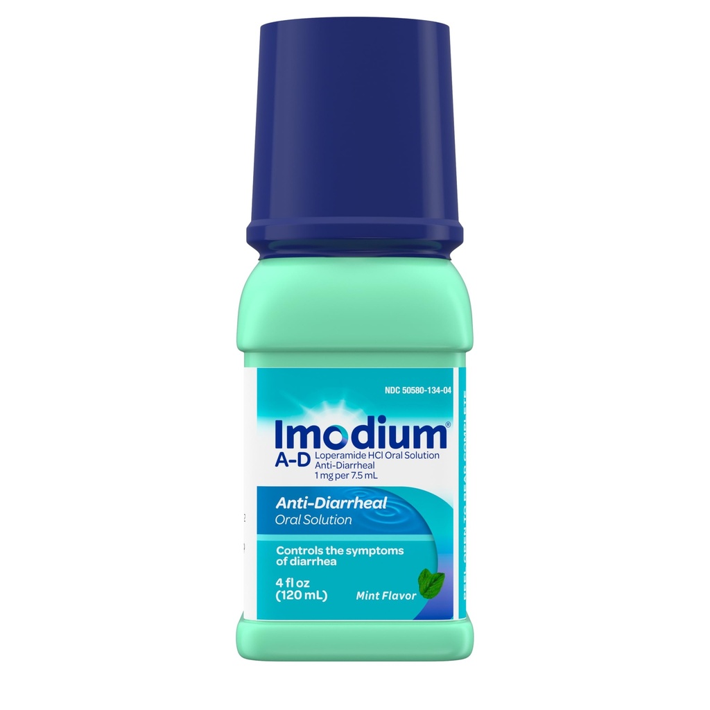 Imodium A-D Liquid Anti-Diarrheal Medicine with Loperamide HCl to Help Control Symptoms of Diarrhea Due to Acute & Traveler's Diarrhea, Mint Flavor, 4 fl. oz