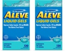 Aleve Liquid Capsules,Naproxen Sodium Capsules 220 mg (NSAID),Pain Reliever/Fever Reducer,Fast Pain Relief,120 Count (Pack of 2)