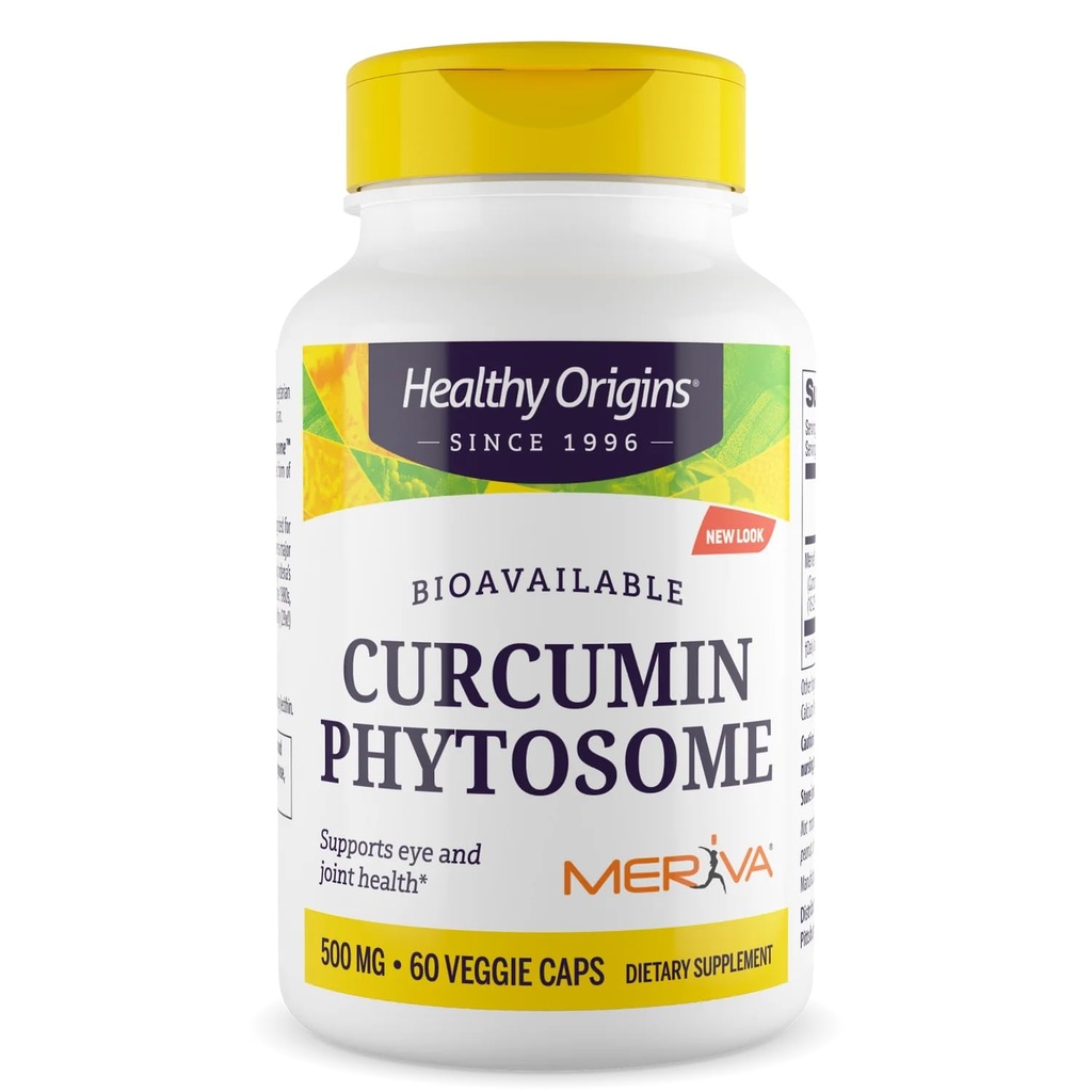 Healthy Origins Curcumin Phytosome 500 mg, 60 Veggie Capsules - Featuring Meriva-SF High Absorption Soy-Free Turmeric Extract - Supports Joint Health & Antioxidant Function - 2 Month Supply