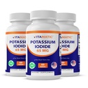 Vitamatic Potassium Iodide 65 mg per Serving - 60 Tablets - Thyroid Support - KI Pills (60 Count (Pack of 3))