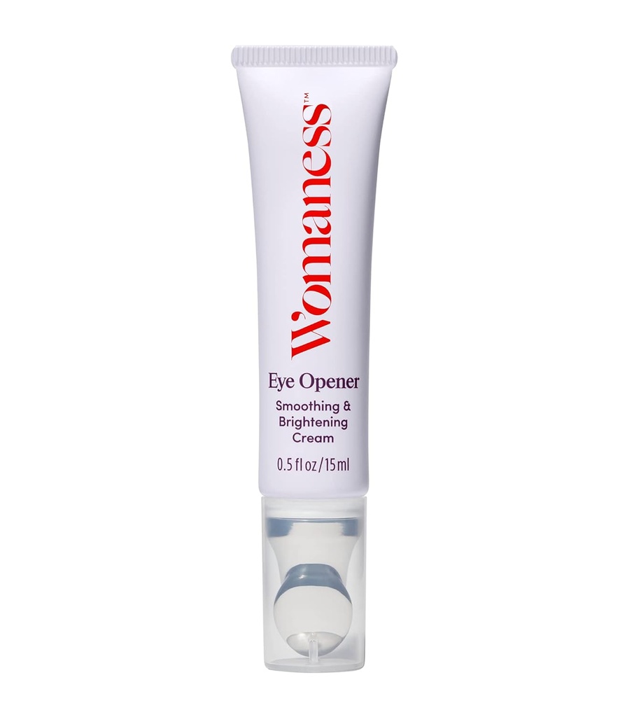 Womaness Eye Opener - Anti Aging, Hydrating, & Moisturizing Under Eye Cream for Dark Circles and Puffiness - With Hyaluronic Acid, Bakuchiol Retinol Alternative, & Firming Red Algae Extract – 15ml